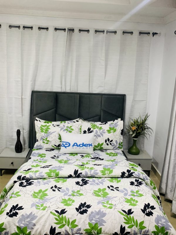 TEAL GREEN LEAVE 4/6 DUVET SET