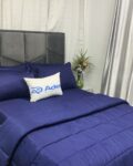 PLAIN NAVY BLUE 4/6 DUVET SET (TURKEY COTTON)