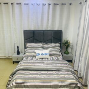 DESIGNER GRAY STRIPES 7/7 DUVET SET