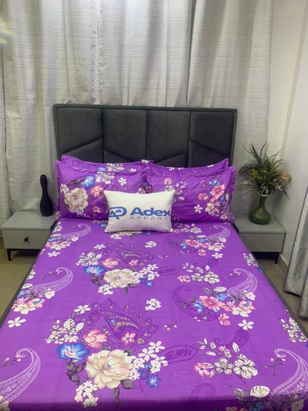PURPLE FLORAL THEME 7/7 BEDSHEET